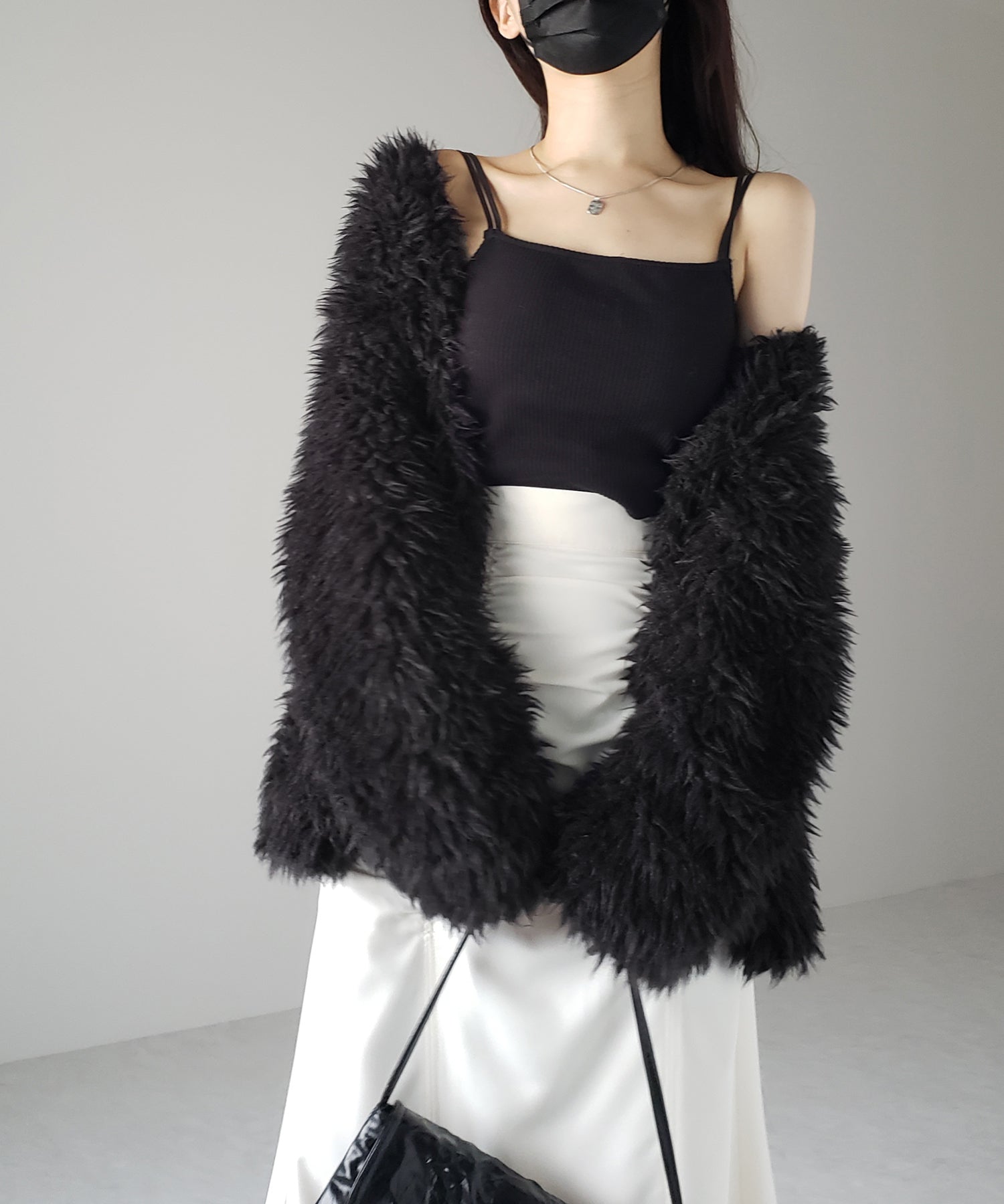 【 3COLOR 】ロングシャギーボアオーバーボリュームカーディガン