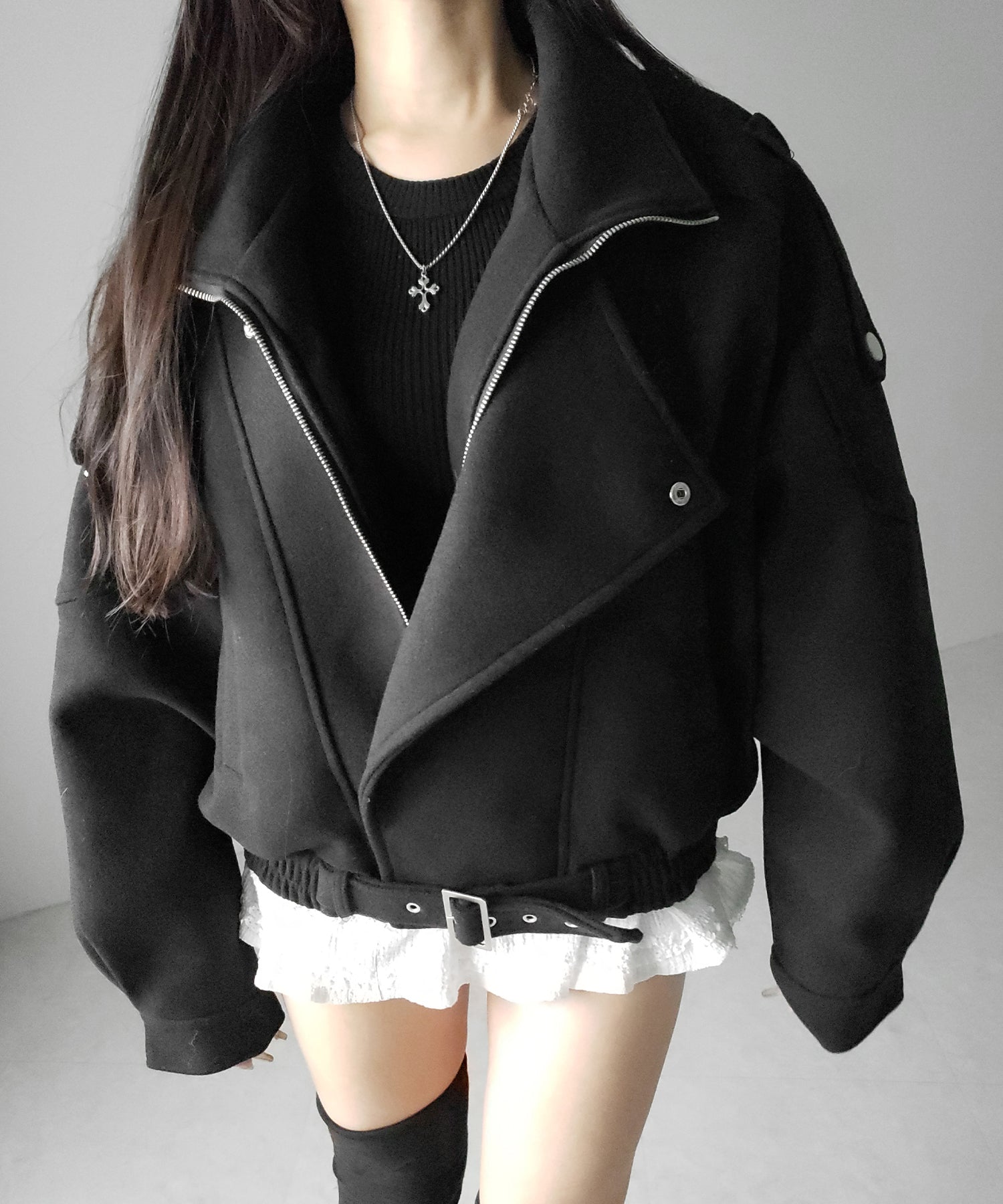 ウールライクベルテッドオーバーコート / wool like belted over coat