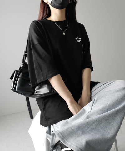 半袖リボンプリントバレエコアビッグTシャツ / short sleeve ribbon print ballet core big Tee
