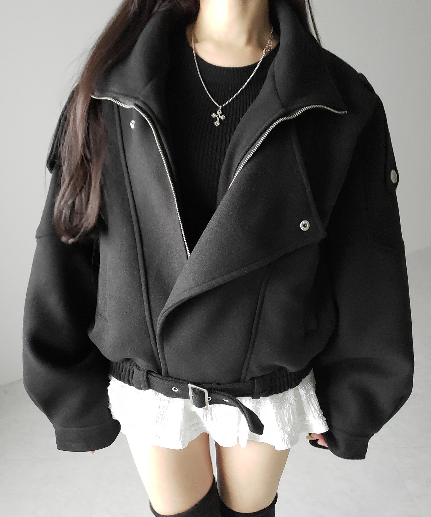 ウールライクベルテッドオーバーコート / wool like belted over coat