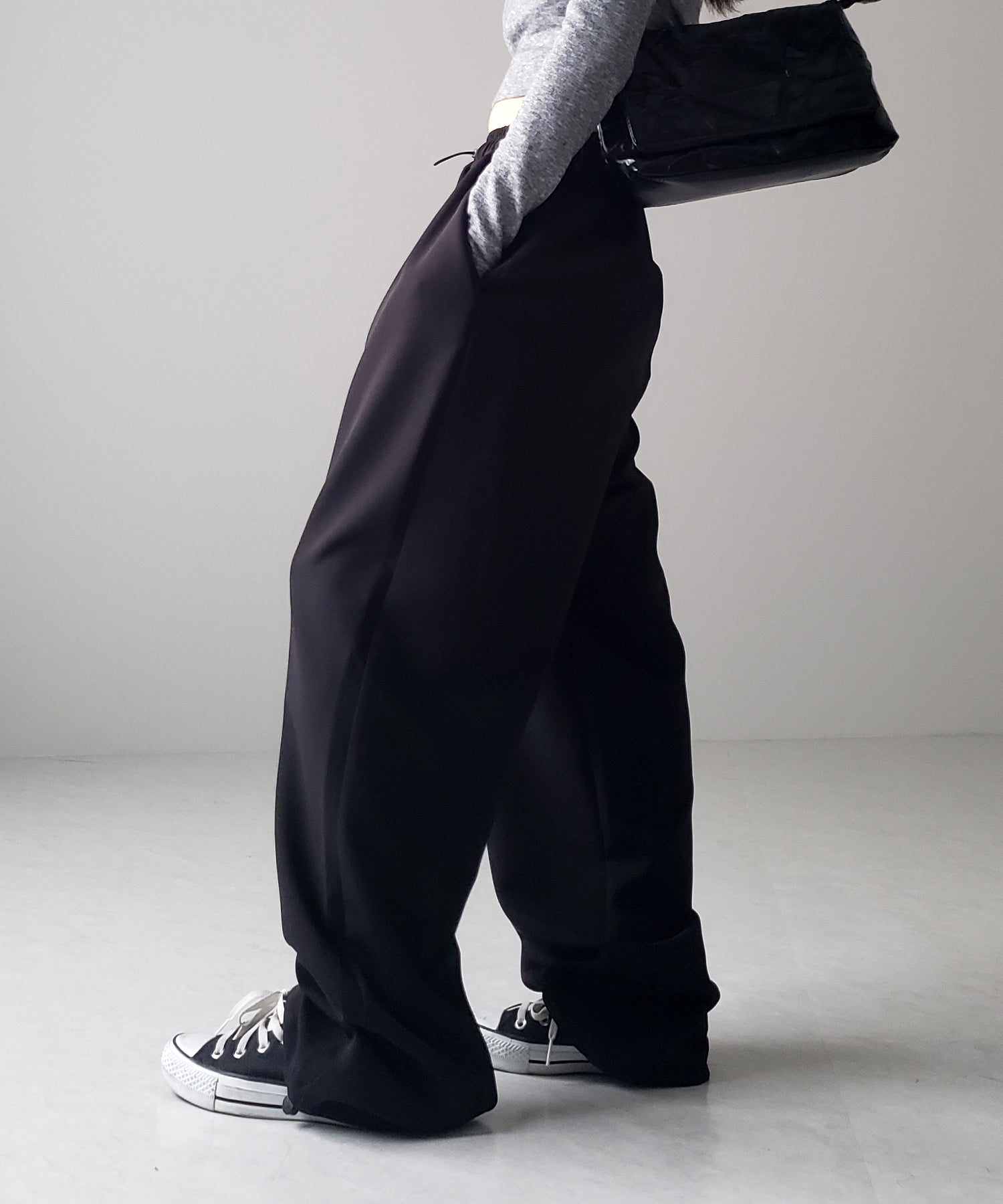 【 4size/6color 】2WAYドロストタックギャザーバルーンワイドパンツ