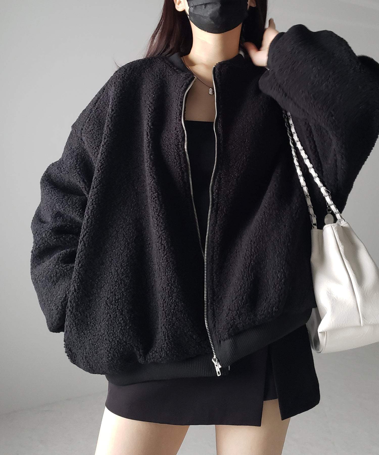 【 3color 】ビッグシルエットボリュームボアブルゾン