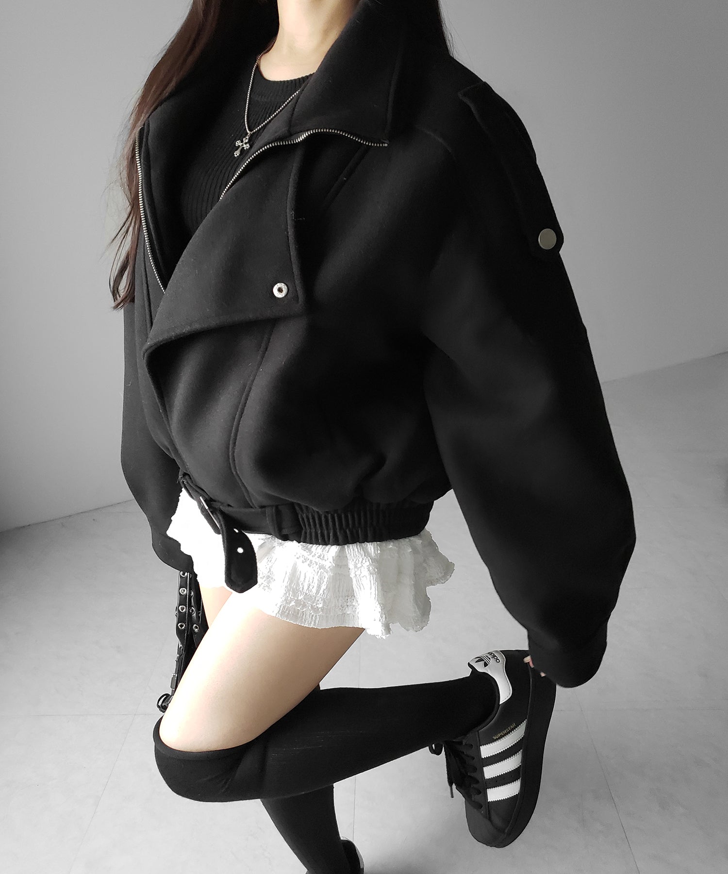 ウールライクベルテッドオーバーコート / wool like belted over coat