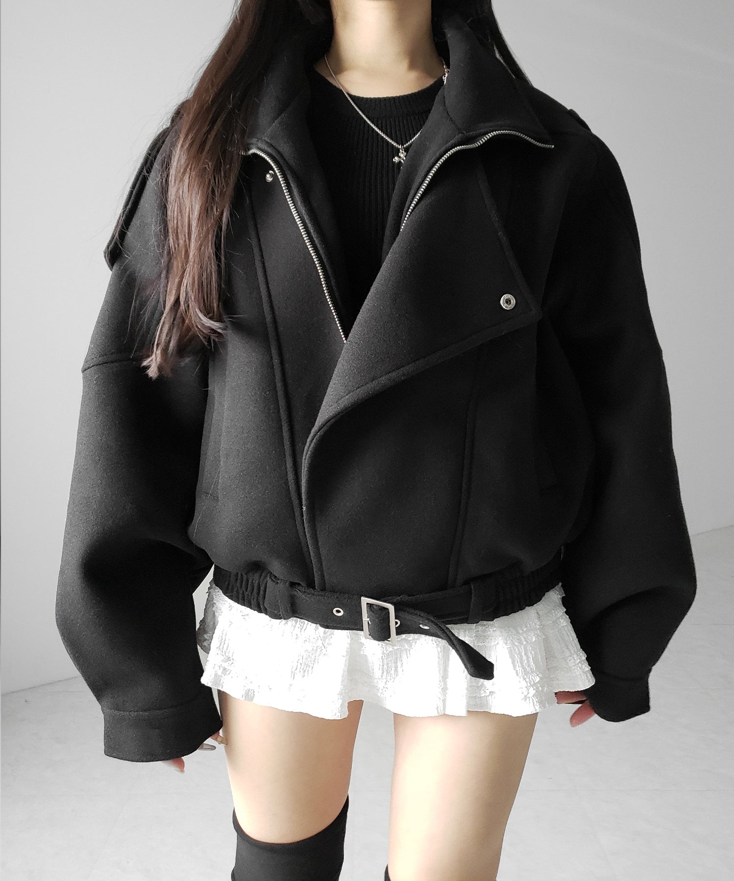 ウールライクベルテッドオーバーコート / wool like belted over coat