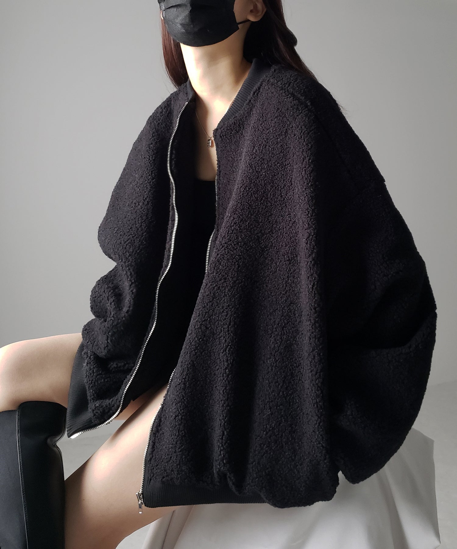 【 3color 】ビッグシルエットボリュームボアブルゾン
