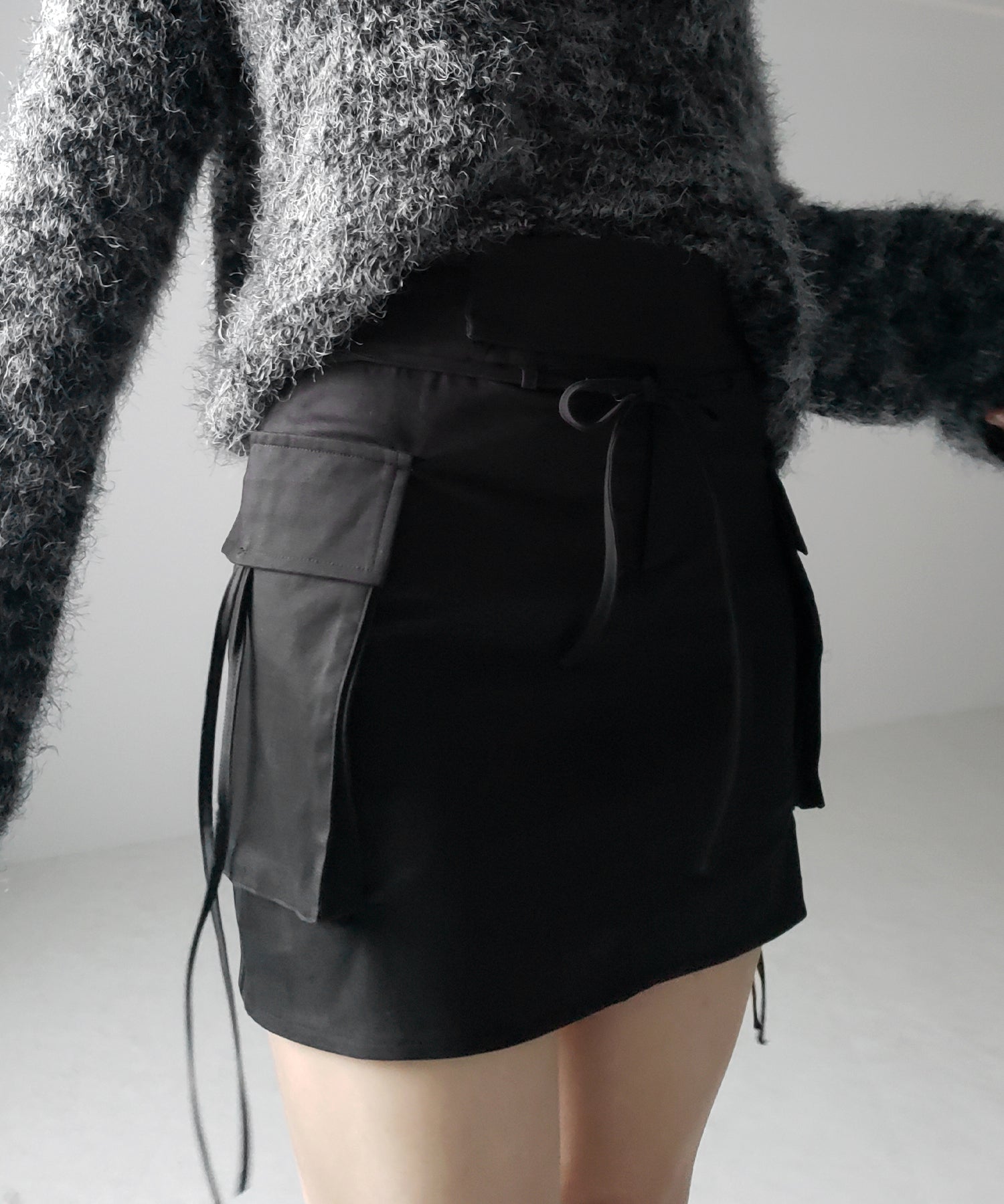 【 2WAY 】3ストラップリボンカーゴミニスカート / three strap ribbon cargo mini skirt