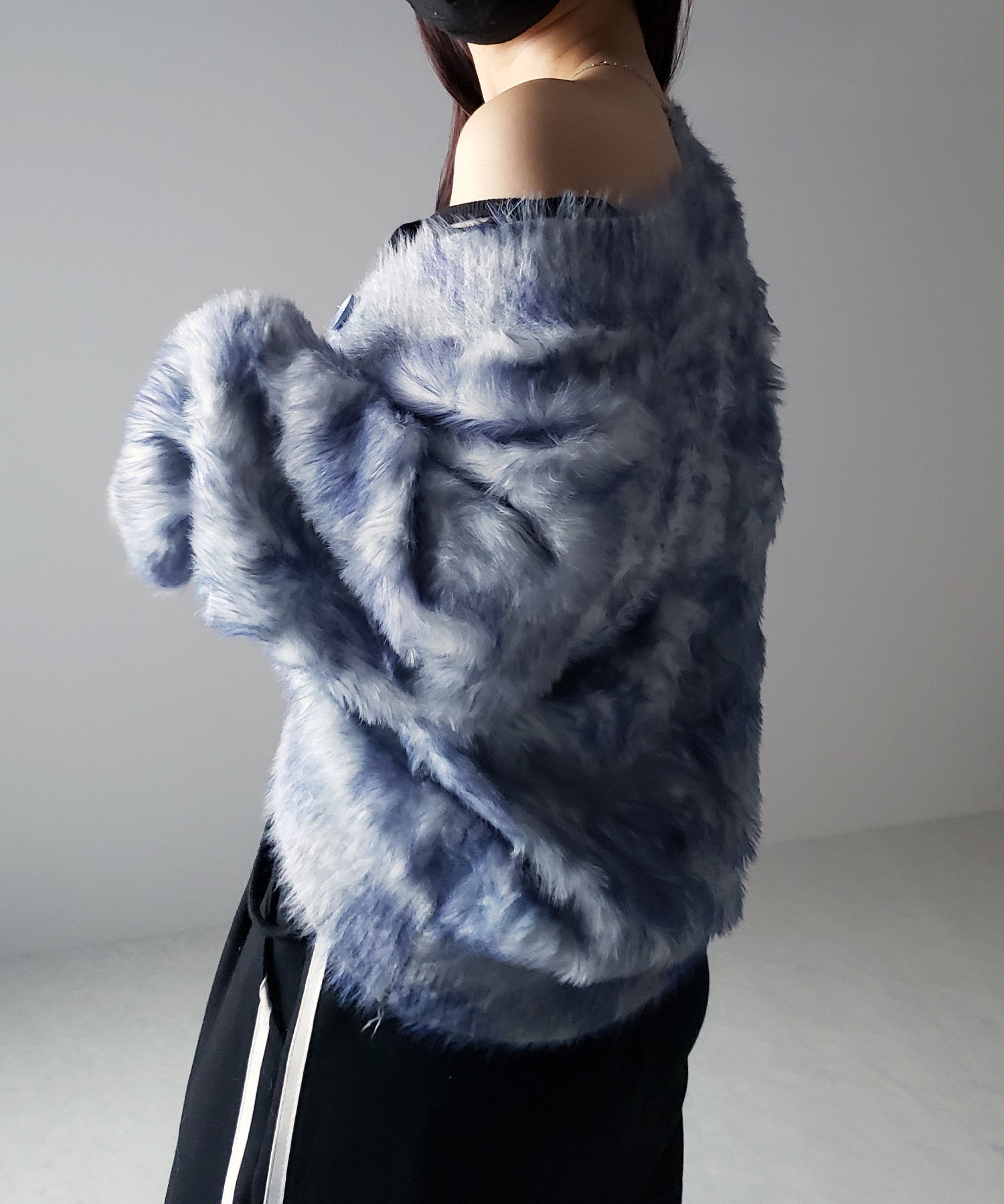 【 2color 】レオパードマーブルシャギーニットカーディガン / reopard marble knit shaggy cardigan