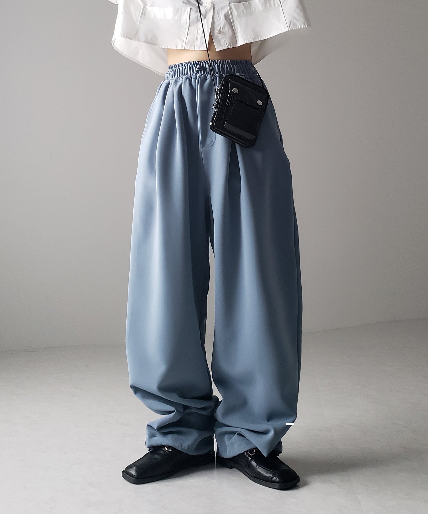 【 4size/6color 】2WAYドロストタックギャザーバルーンワイドパンツ