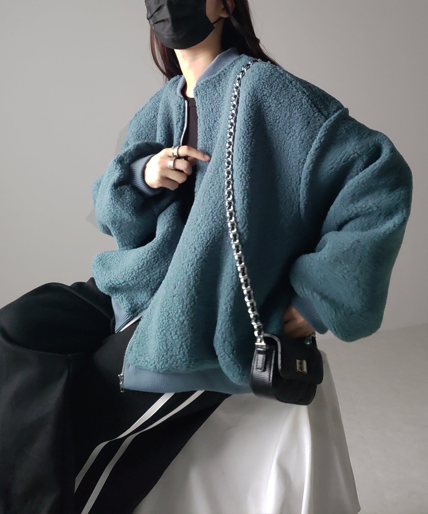 【 3color 】ビッグシルエットボリュームボアブルゾン