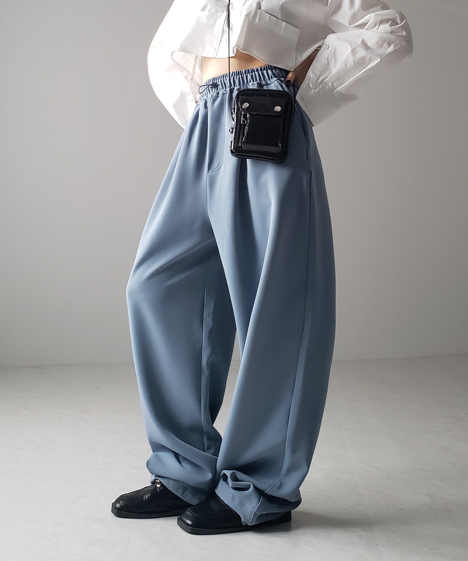 【 4size/6color 】2WAYドロストタックギャザーバルーンワイドパンツ