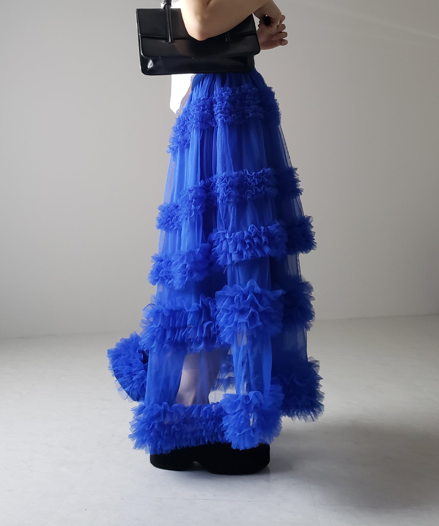 シアーフリルレイヤードボリュームチュールスカート