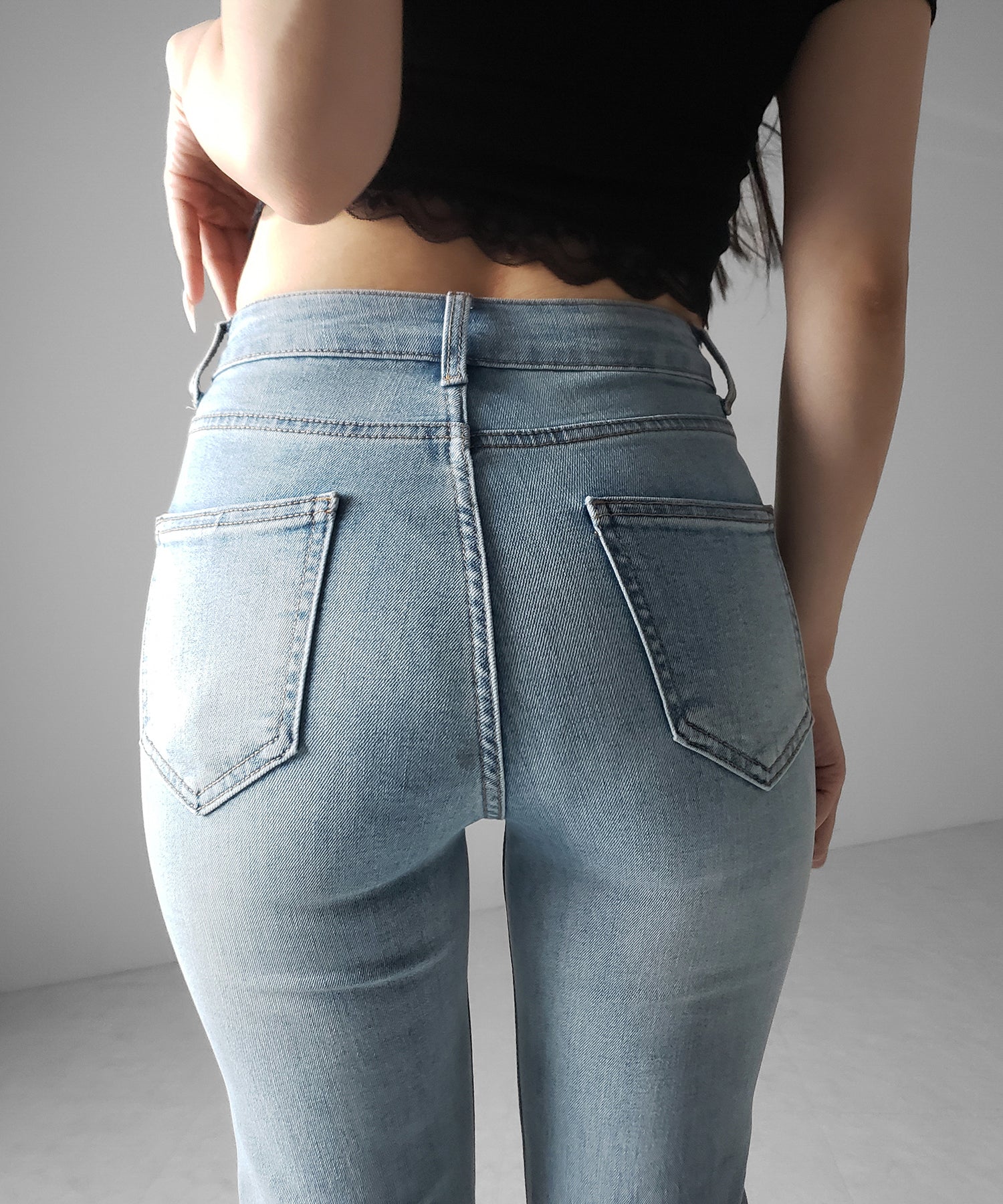 【4size 】美脚ハイウエストストレッチフレアデニム / slim leg High waist stretch flare denim