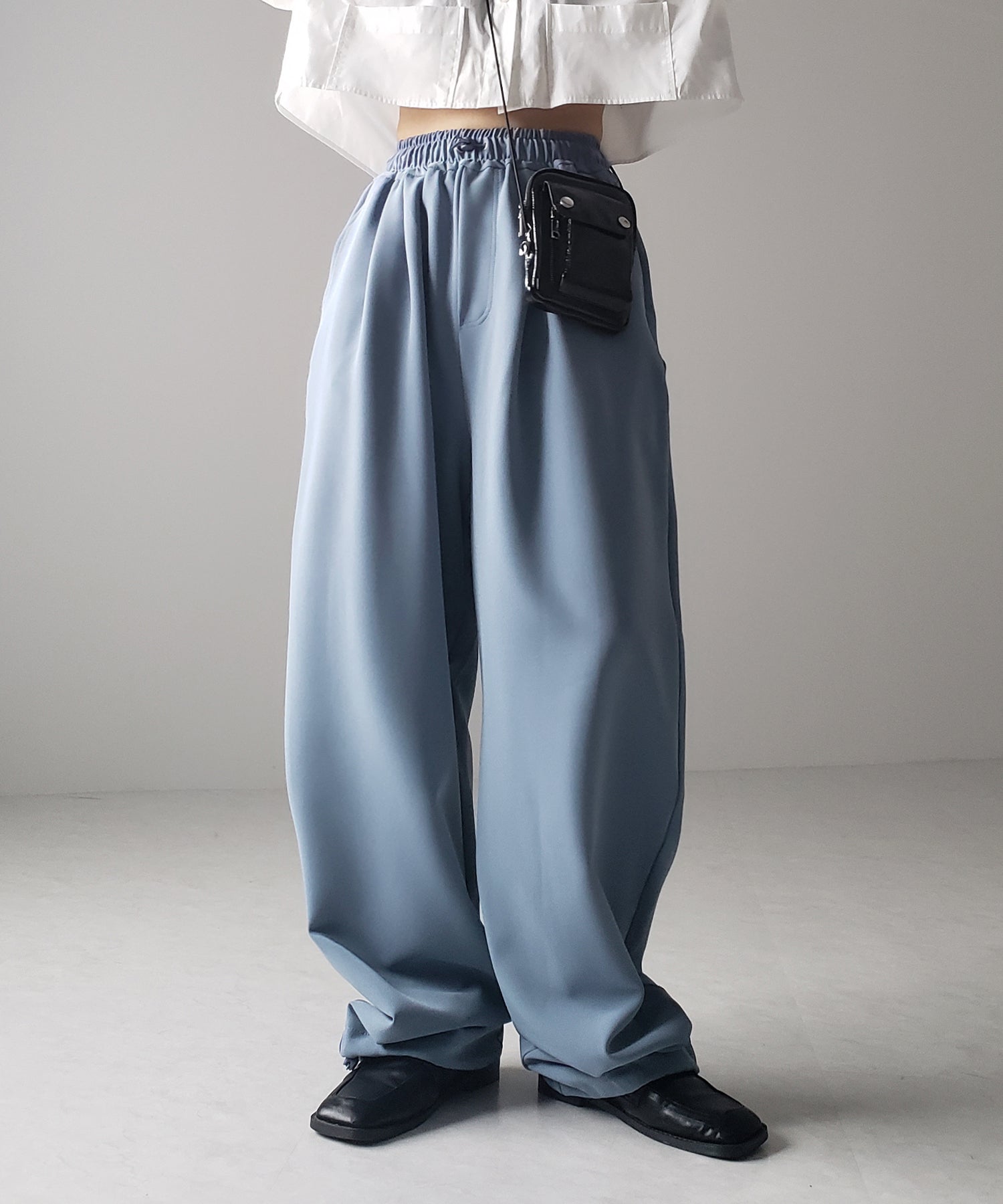 【 4size/6color 】2WAYドロストタックギャザーバルーンワイドパンツ