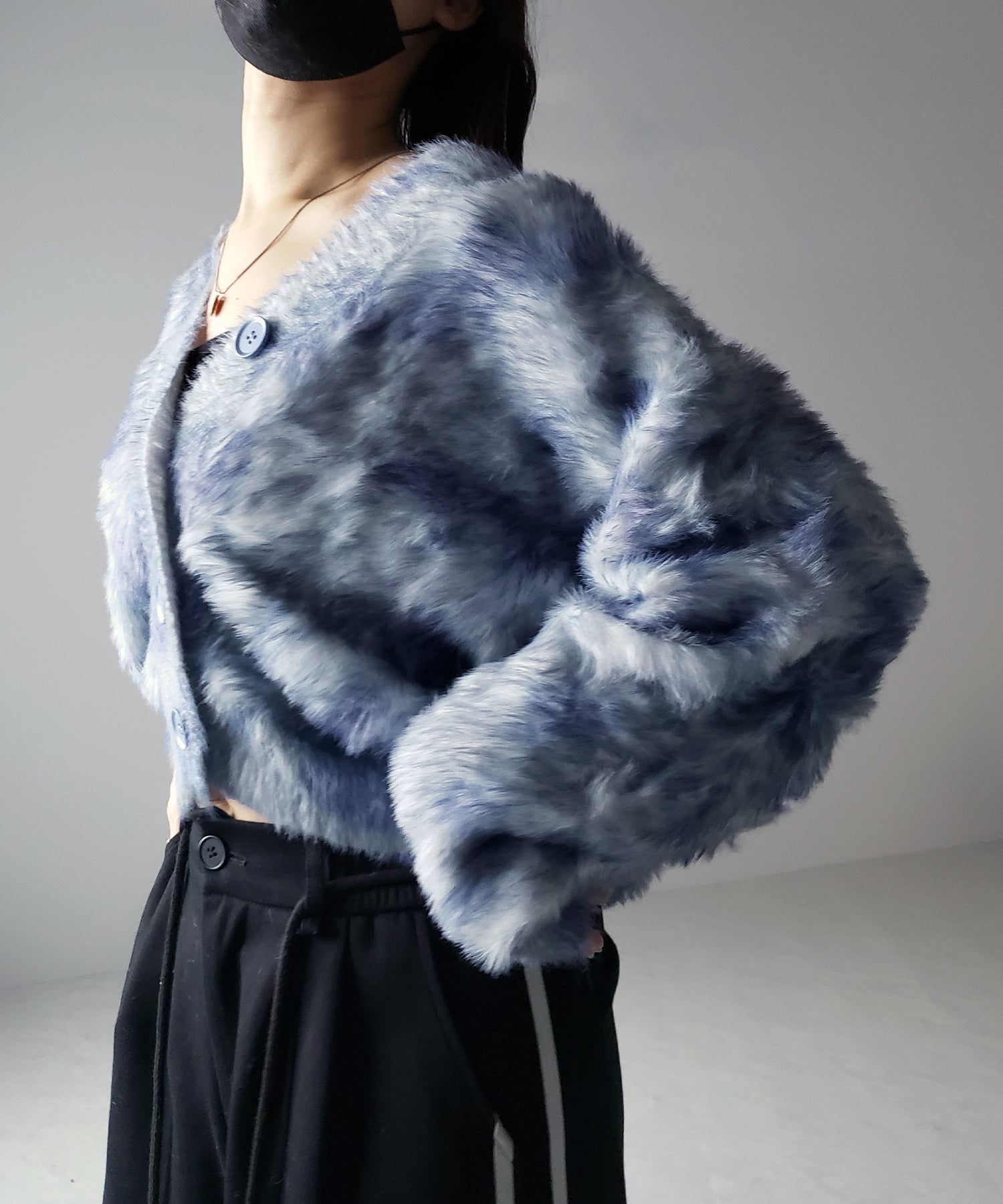 【 2color 】レオパードマーブルシャギーニットカーディガン / reopard marble knit shaggy cardigan