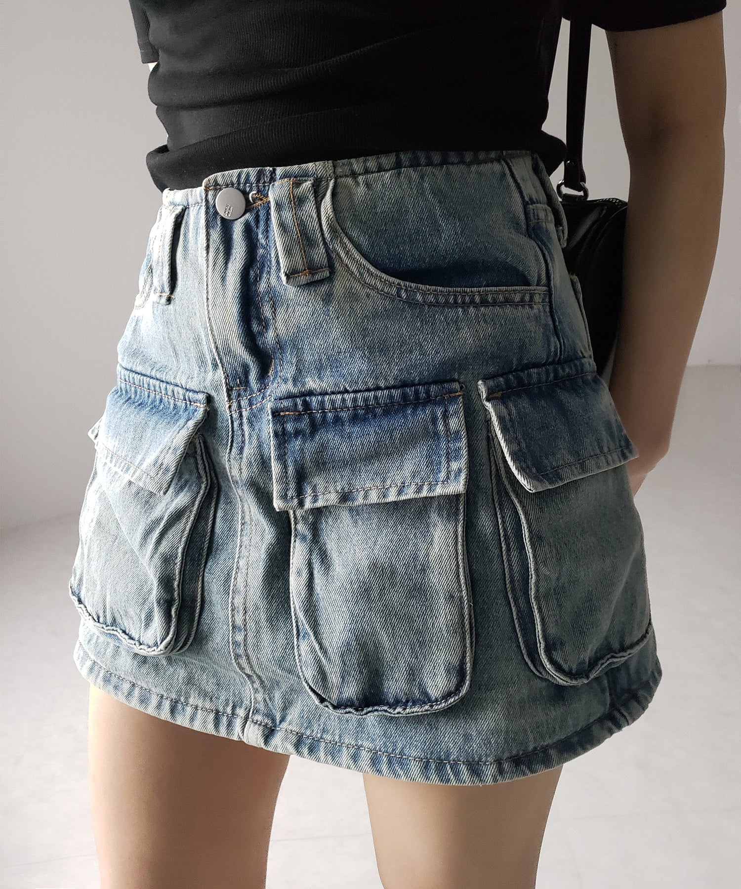 3ポケットカーゴデニムミニスカートパンツ / 3-pocket cargo denim mini skirt pants