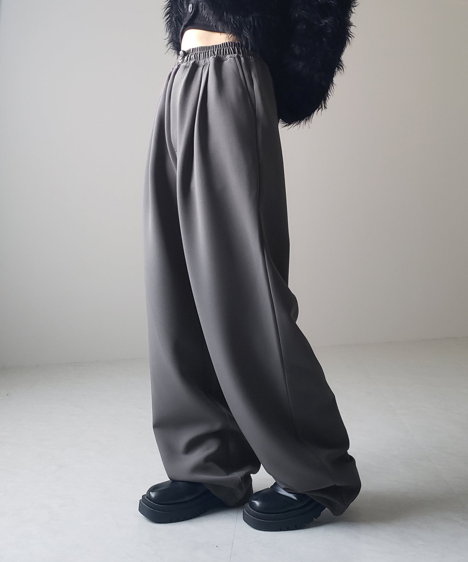 【 4size/6color 】2WAYドロストタックギャザーバルーンワイドパンツ