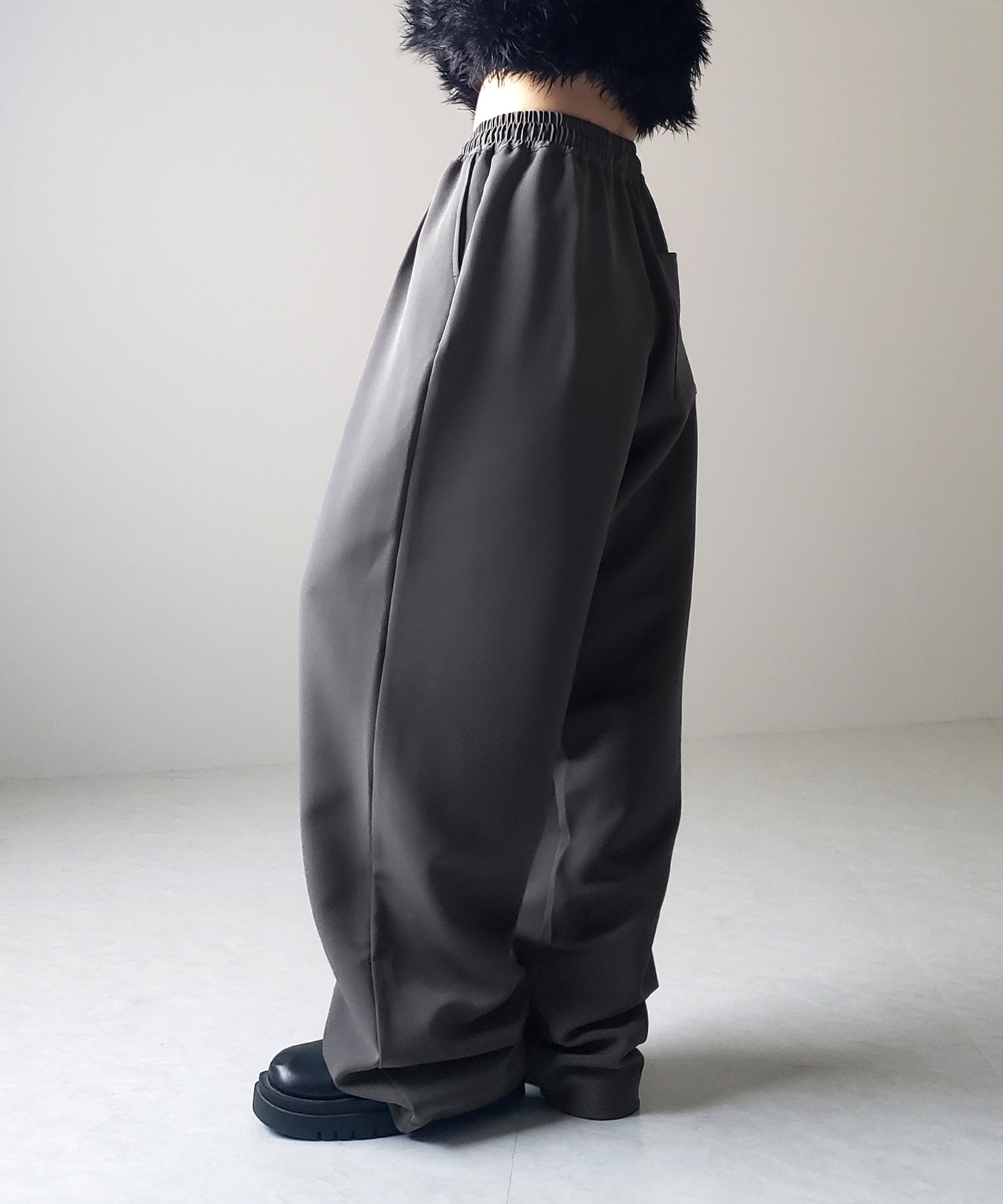 【 4size/6color 】2WAYドロストタックギャザーバルーンワイドパンツ