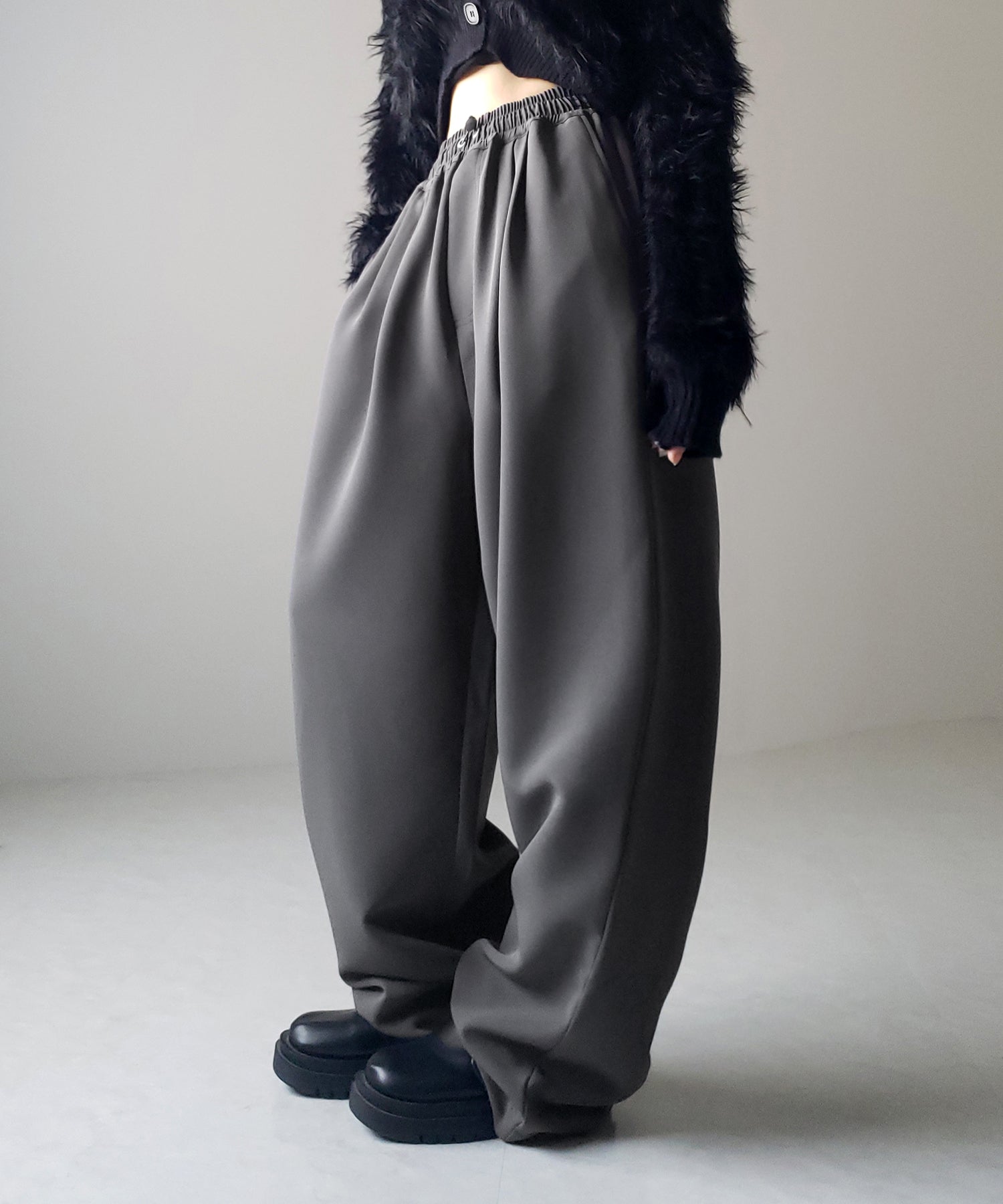 【 4size/6color 】2WAYドロストタックギャザーバルーンワイドパンツ