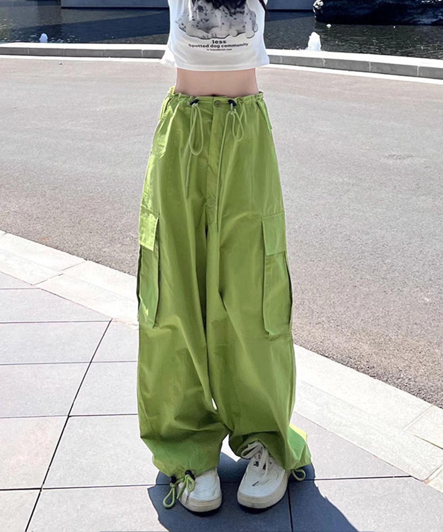 【 2WAY /3SIZE 】ドローストリングボリュームワイドカーゴパンツ