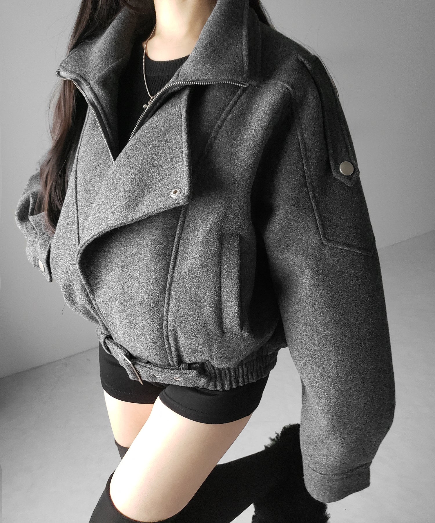 ウールライクベルテッドオーバーコート / wool like belted over coat