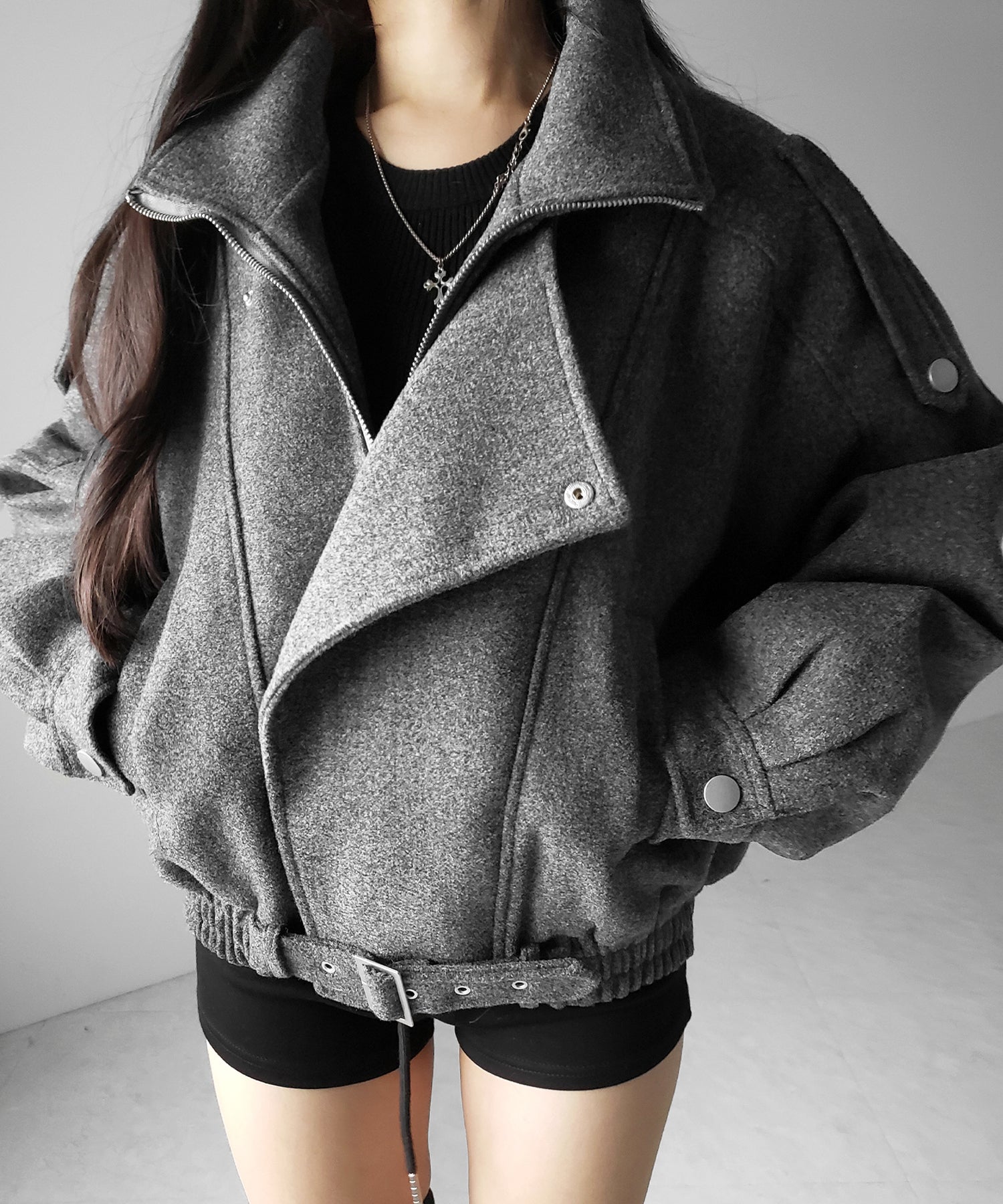 ウールライクベルテッドオーバーコート / wool like belted over coat