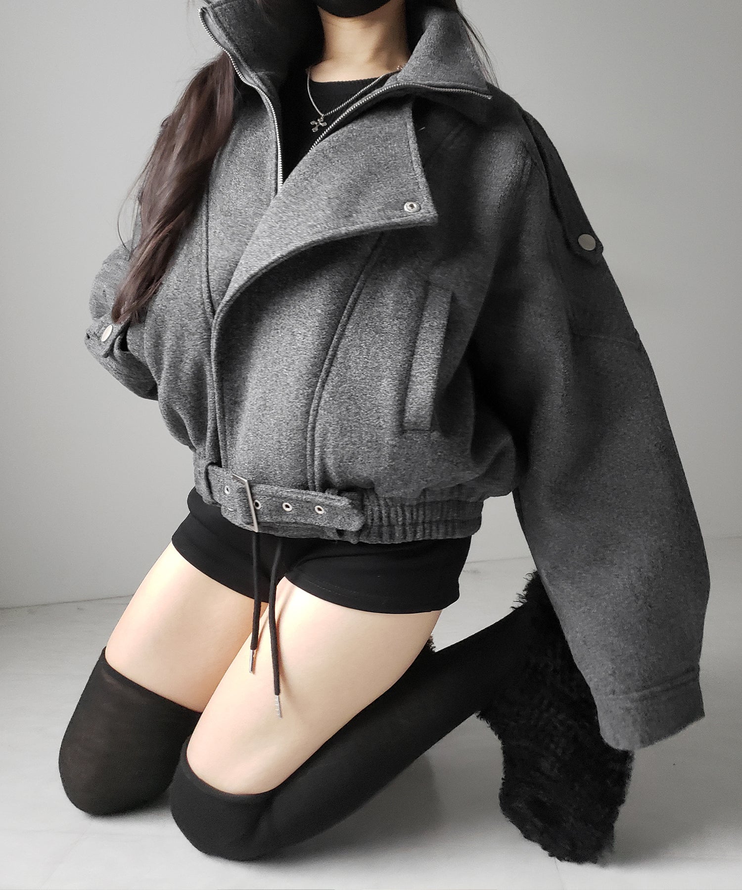 ウールライクベルテッドオーバーコート / wool like belted over coat