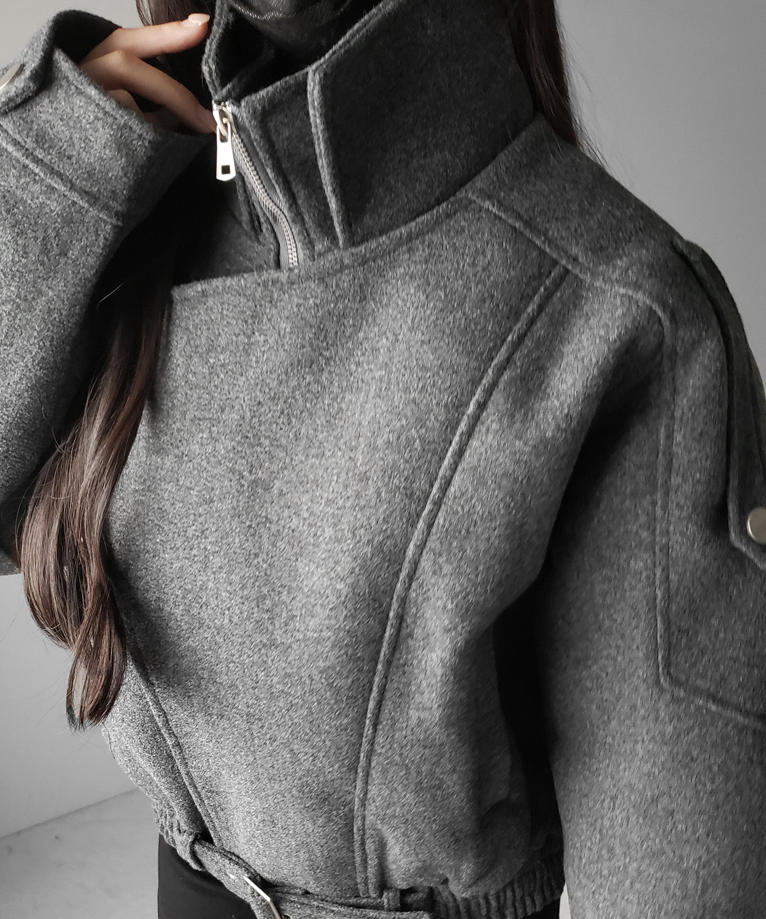 ウールライクベルテッドオーバーコート / wool like belted over coat