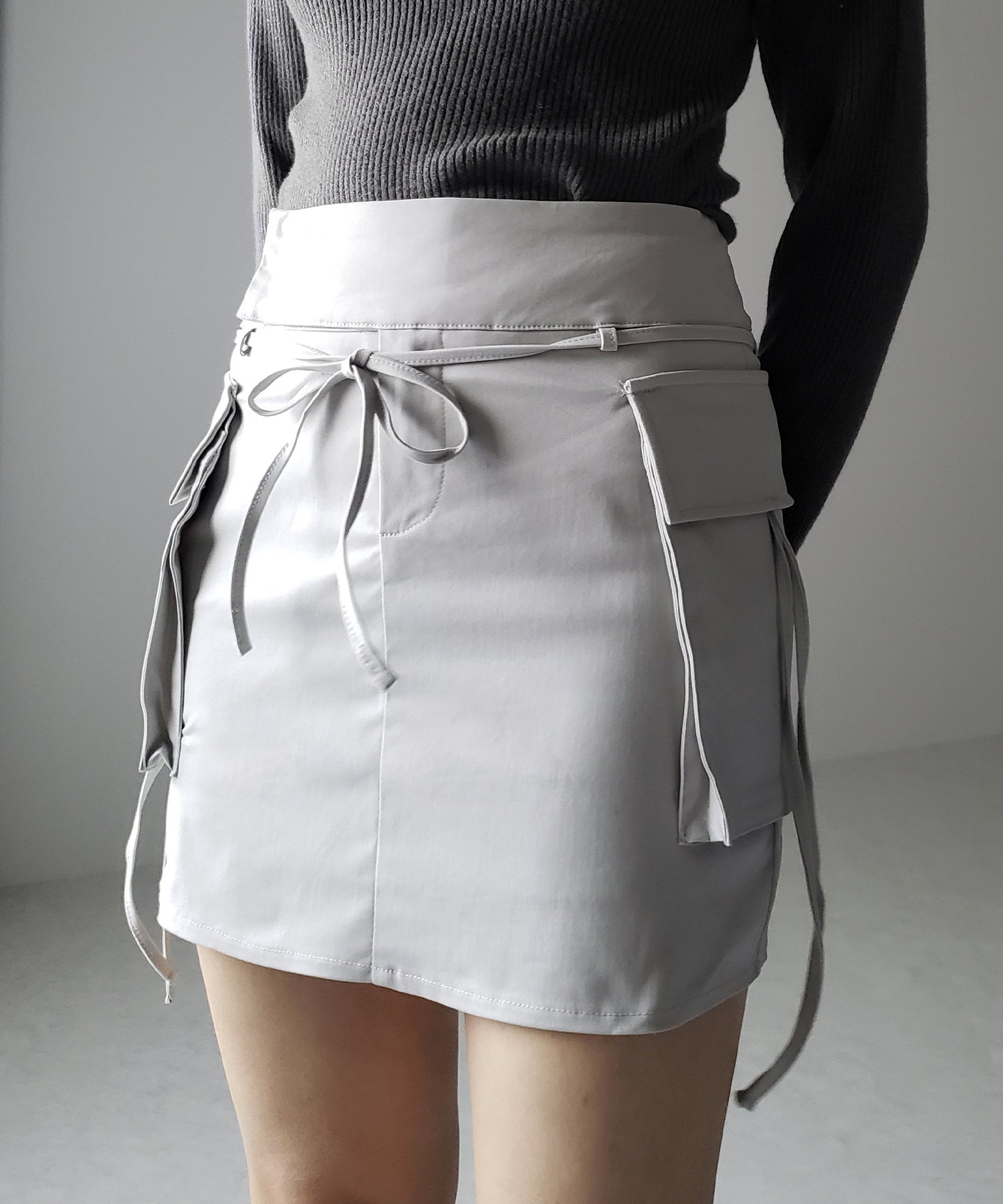 【 2WAY 】3ストラップリボンカーゴミニスカート / three strap ribbon cargo mini skirt