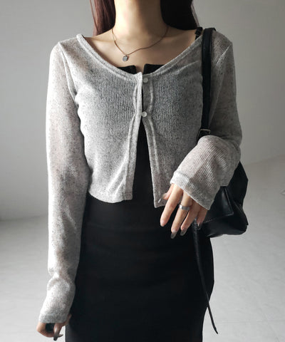 フロントボタンシアーショートカーディガン / front botton sheer short cardigan
