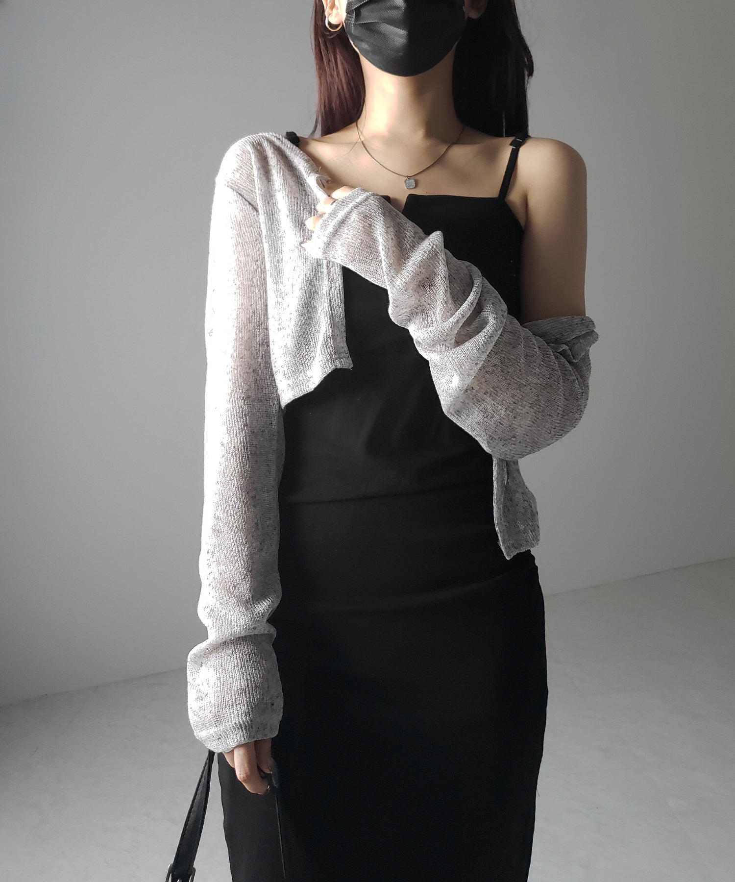 フロントボタンシアーショートカーディガン / front botton sheer short cardigan