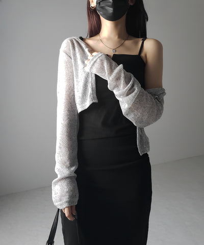 フロントボタンシアーショートカーディガン / front botton sheer short cardigan