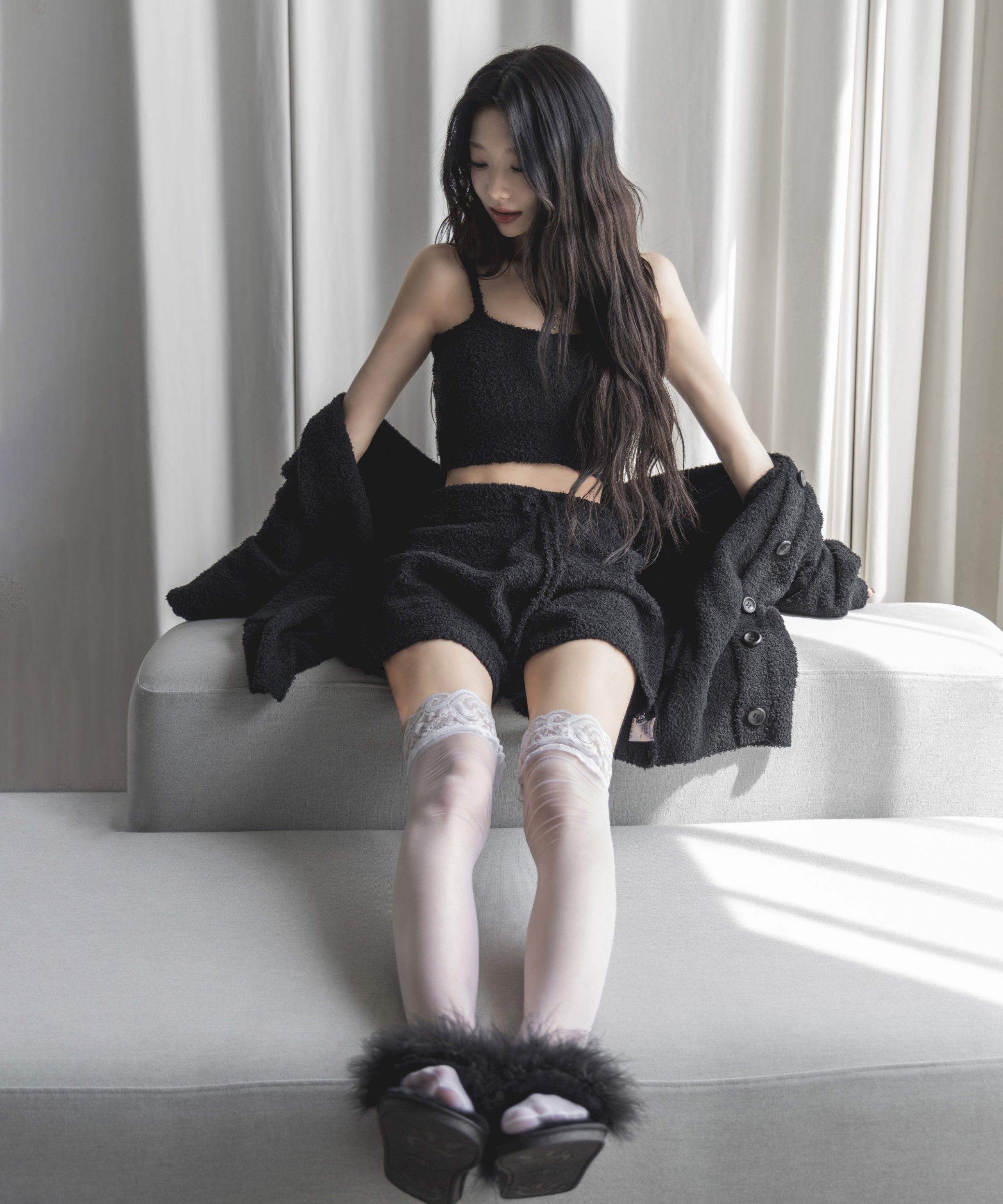 フェザーファールームシューズ / feather fur room shoes