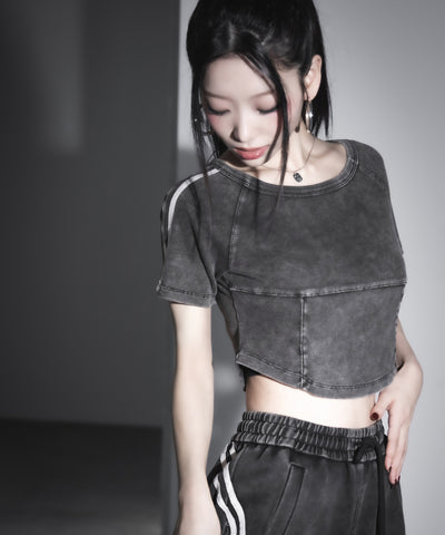 サイドラインヴィンテージショートリブTシャツ / sideline vintage short lib T-shirt