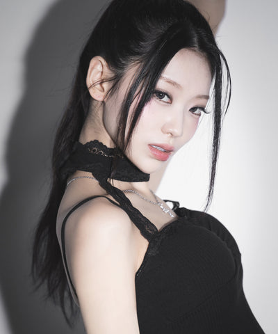【 カップ付 】レースチョーカーストラップリブキャミソール / lace choker strap lib camisole