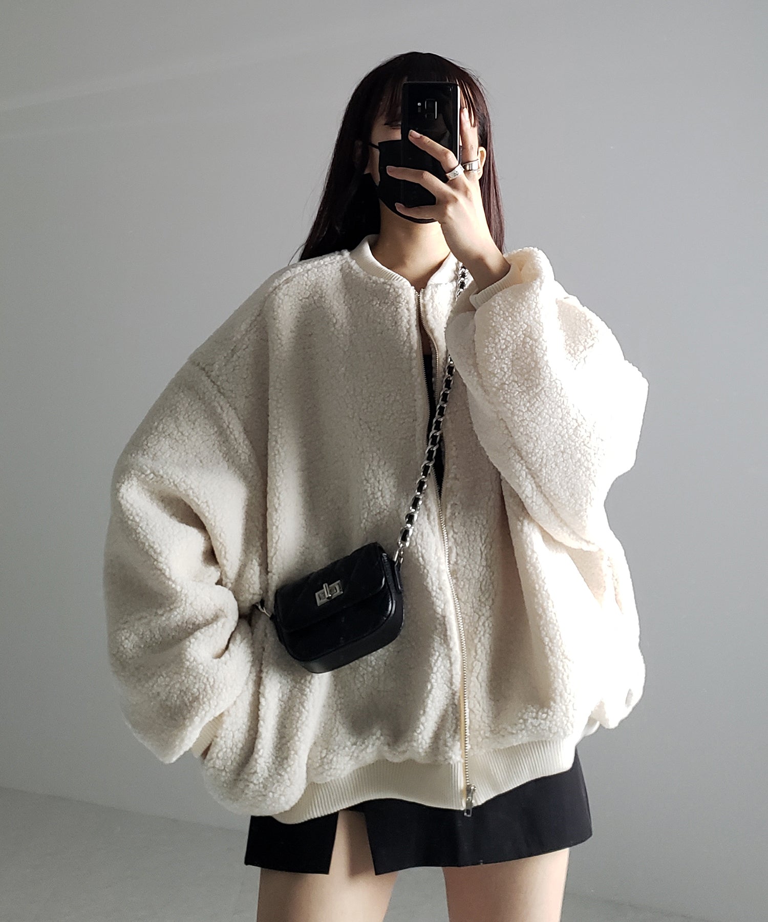 【 3color 】ビッグシルエットボリュームボアブルゾン