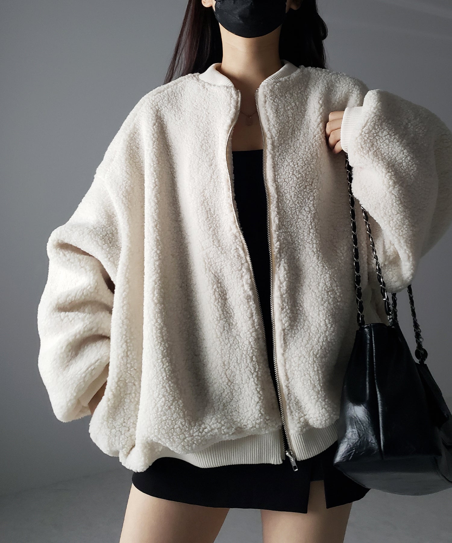【 3color 】ビッグシルエットボリュームボアブルゾン