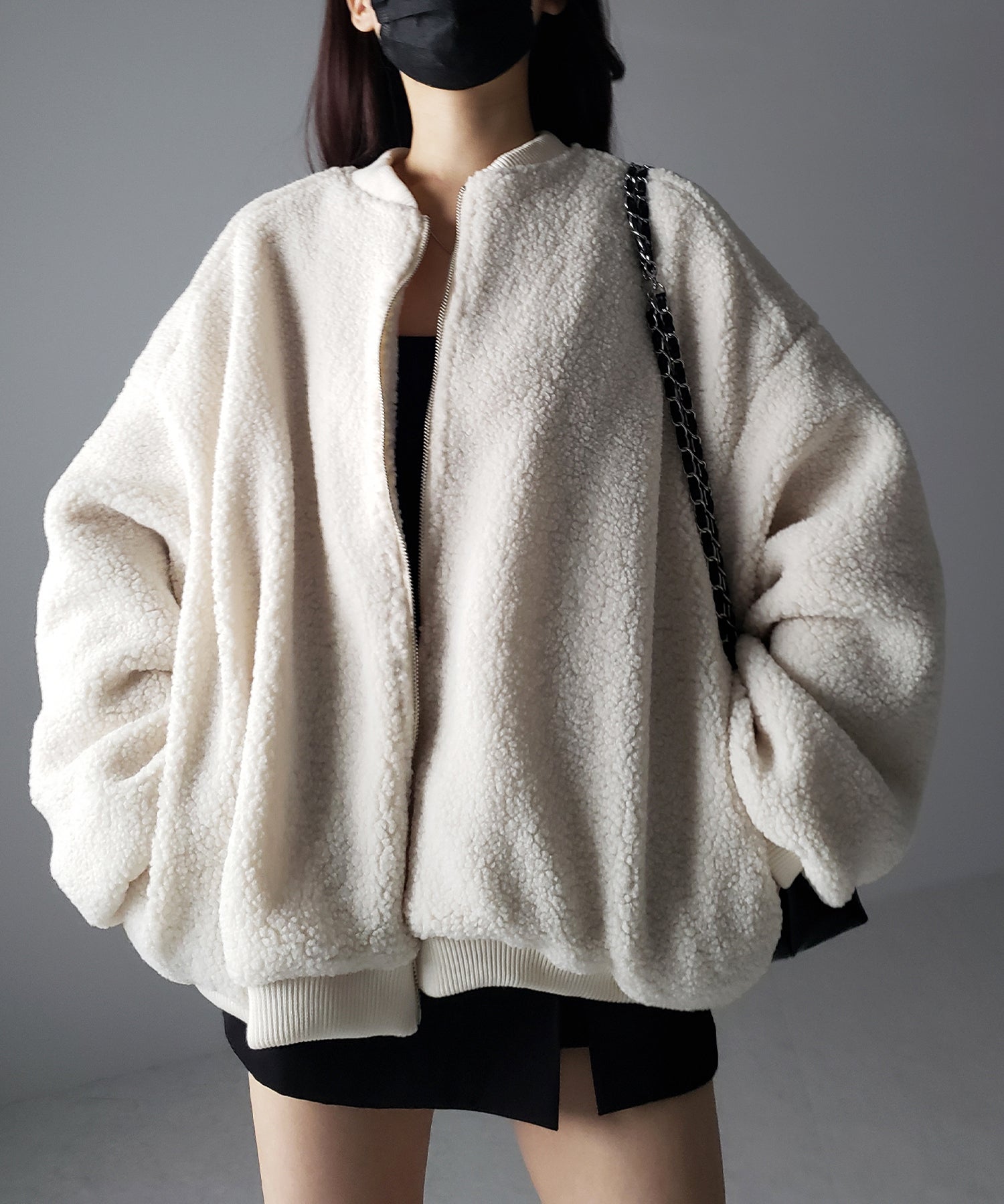 【 3color 】ビッグシルエットボリュームボアブルゾン