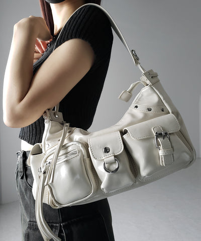 【 ショルダーにできる2WAY 】 4アウトポケットワンハンドルショルダーバッグ / 4 outpocket onehandle shoulder bag