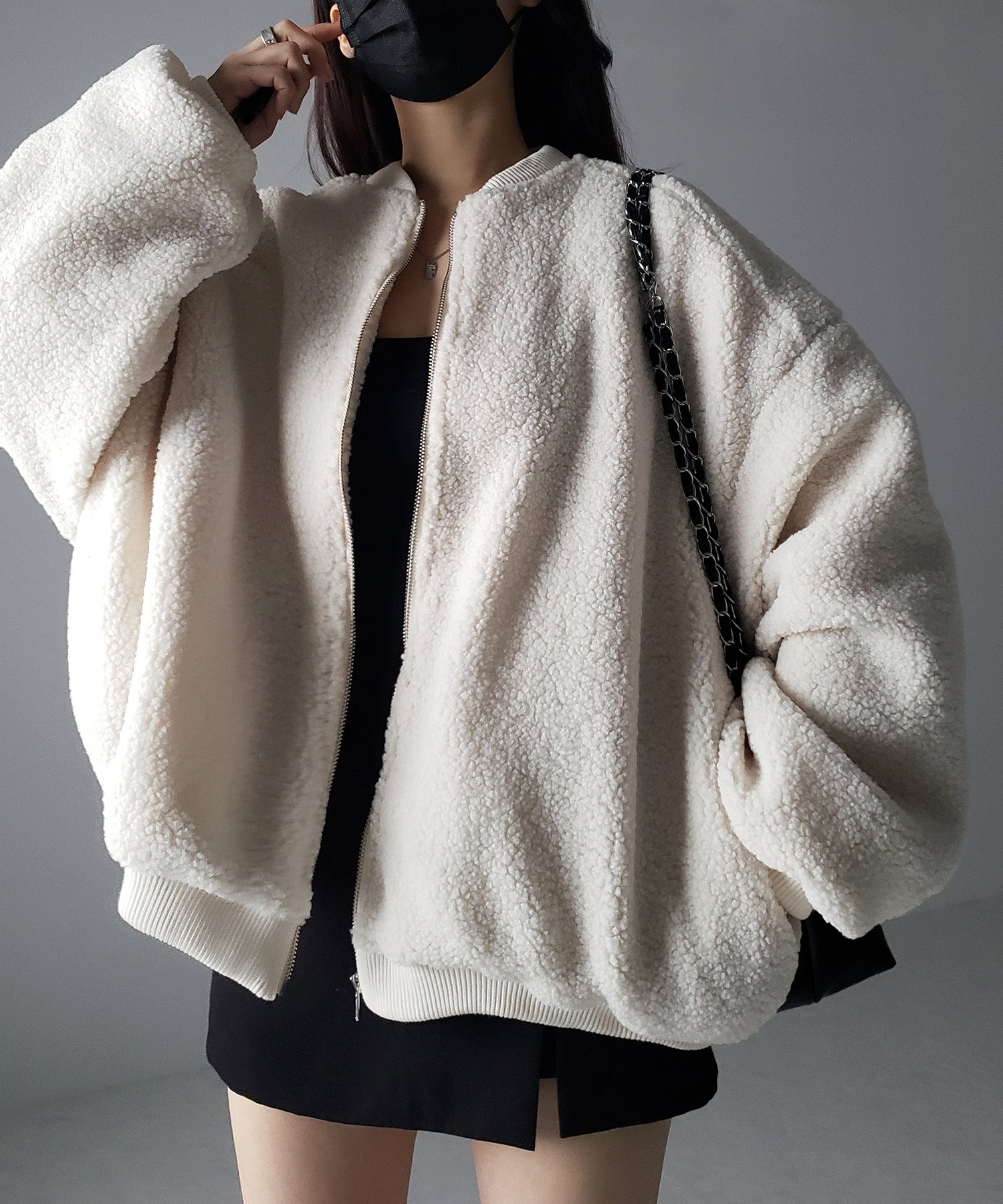 【 3color 】ビッグシルエットボリュームボアブルゾン
