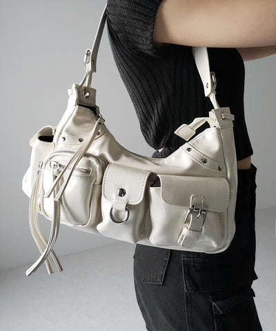 【 ショルダーにできる2WAY 】 4アウトポケットワンハンドルショルダーバッグ / 4 outpocket onehandle shoulder bag