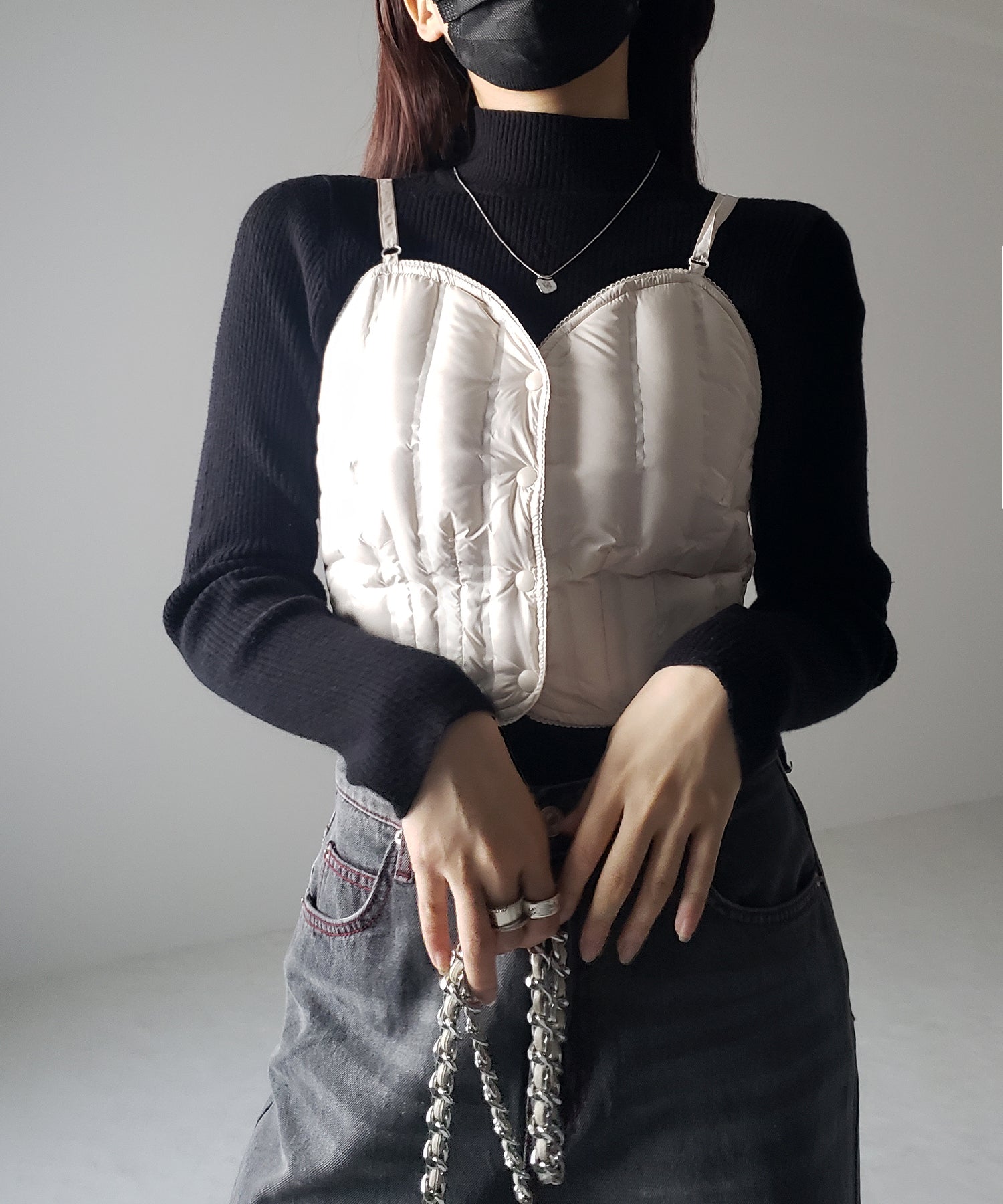 【 2color 】ダウンベストキャミビスチェ