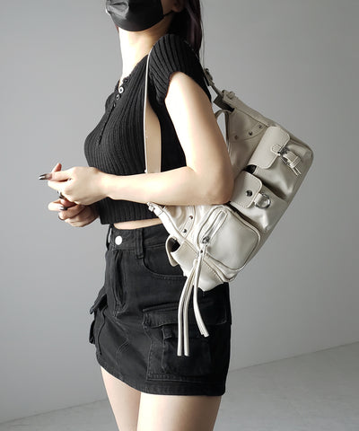 【 ショルダーにできる2WAY 】 4アウトポケットワンハンドルショルダーバッグ / 4 outpocket onehandle shoulder bag