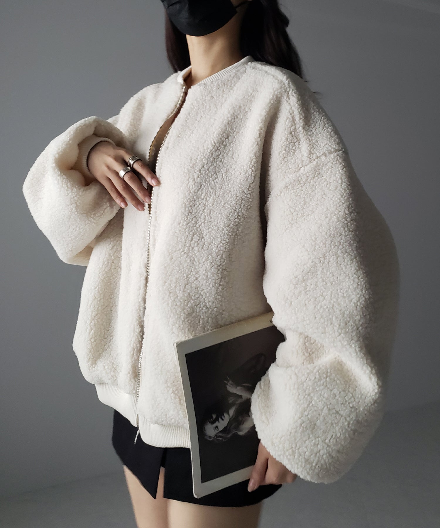 【 3color 】ビッグシルエットボリュームボアブルゾン