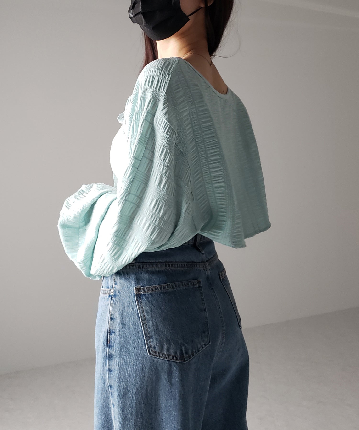 【 7color 】フロントリボンシャーリングショートボレロカーディガン