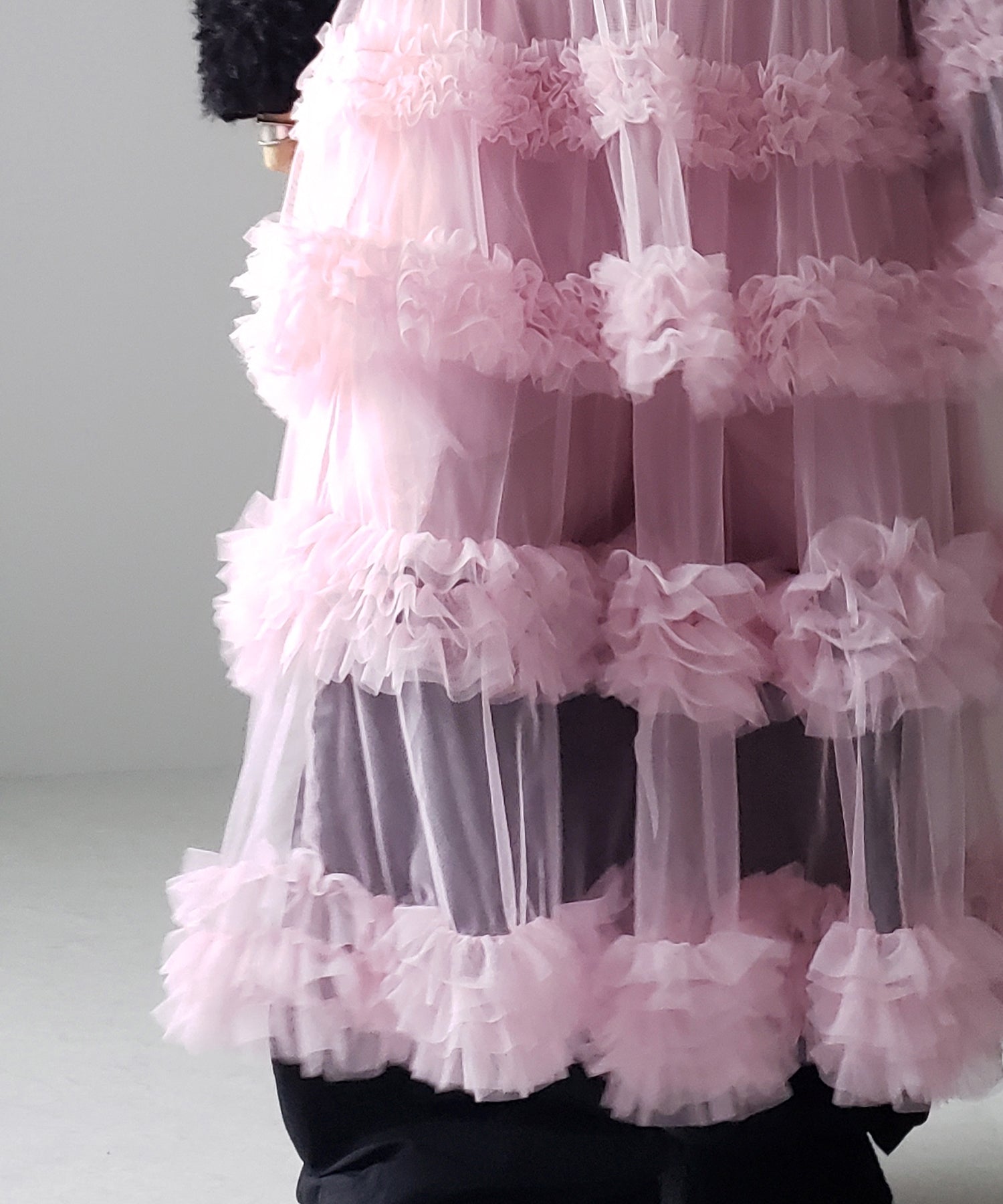 シアーフリルレイヤードボリュームチュールスカート