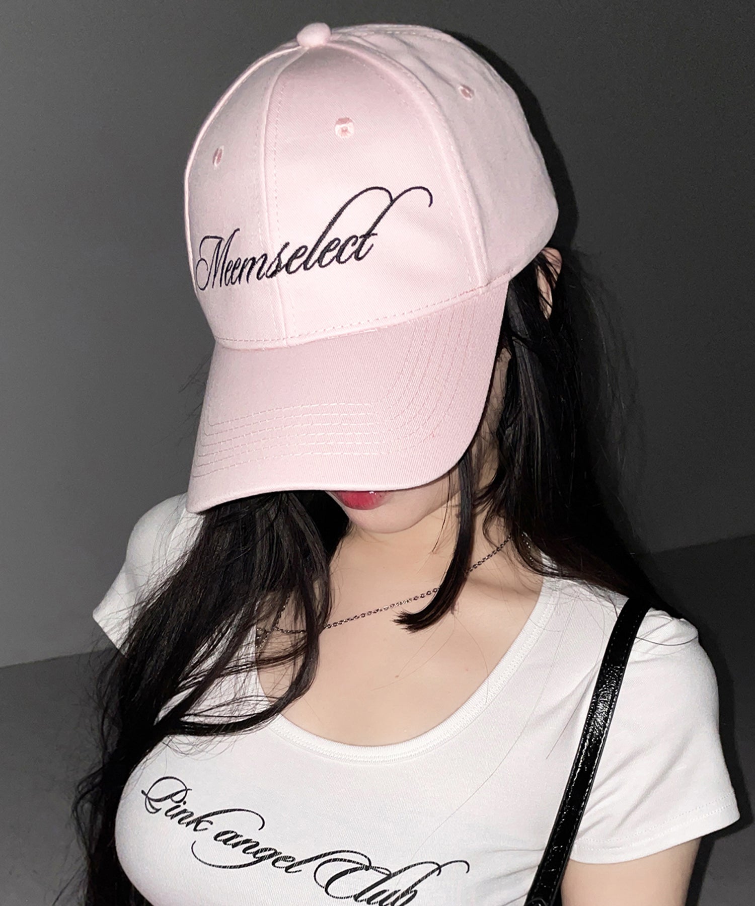【 PINK ANGEL CLUB 】lettering LOGO embroidery CAP / レタリングロゴ刺繍キャップ