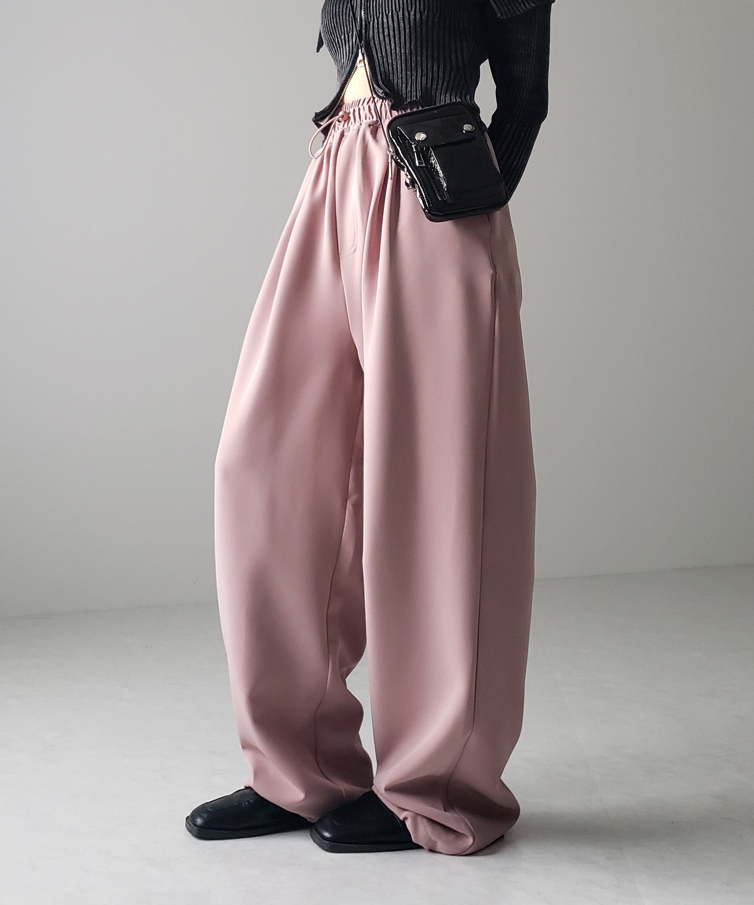 【 4size/6color 】2WAYドロストタックギャザーバルーンワイドパンツ