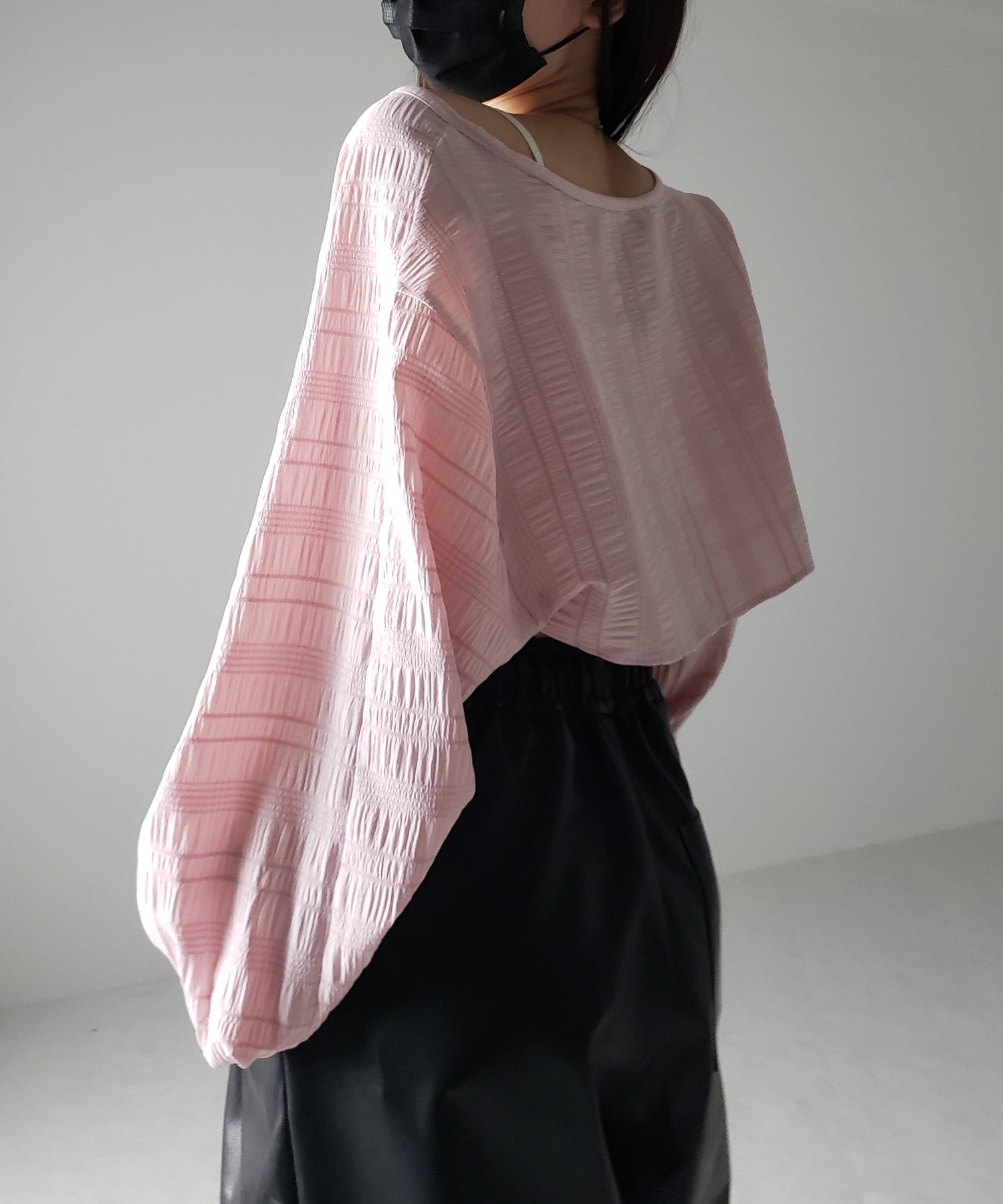 【 7color 】フロントリボンシャーリングショートボレロカーディガン