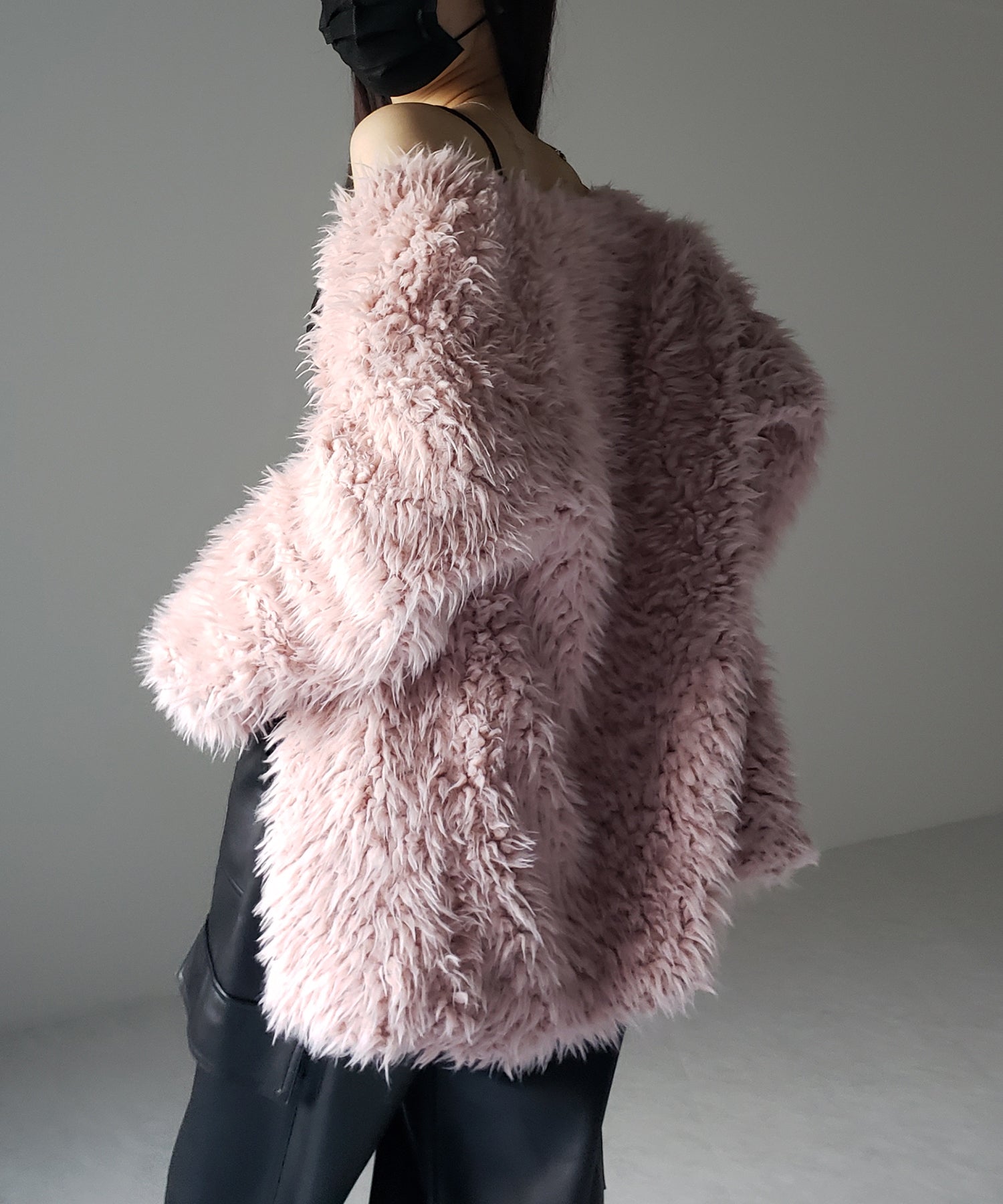【 3COLOR 】ロングシャギーボアオーバーボリュームカーディガン
