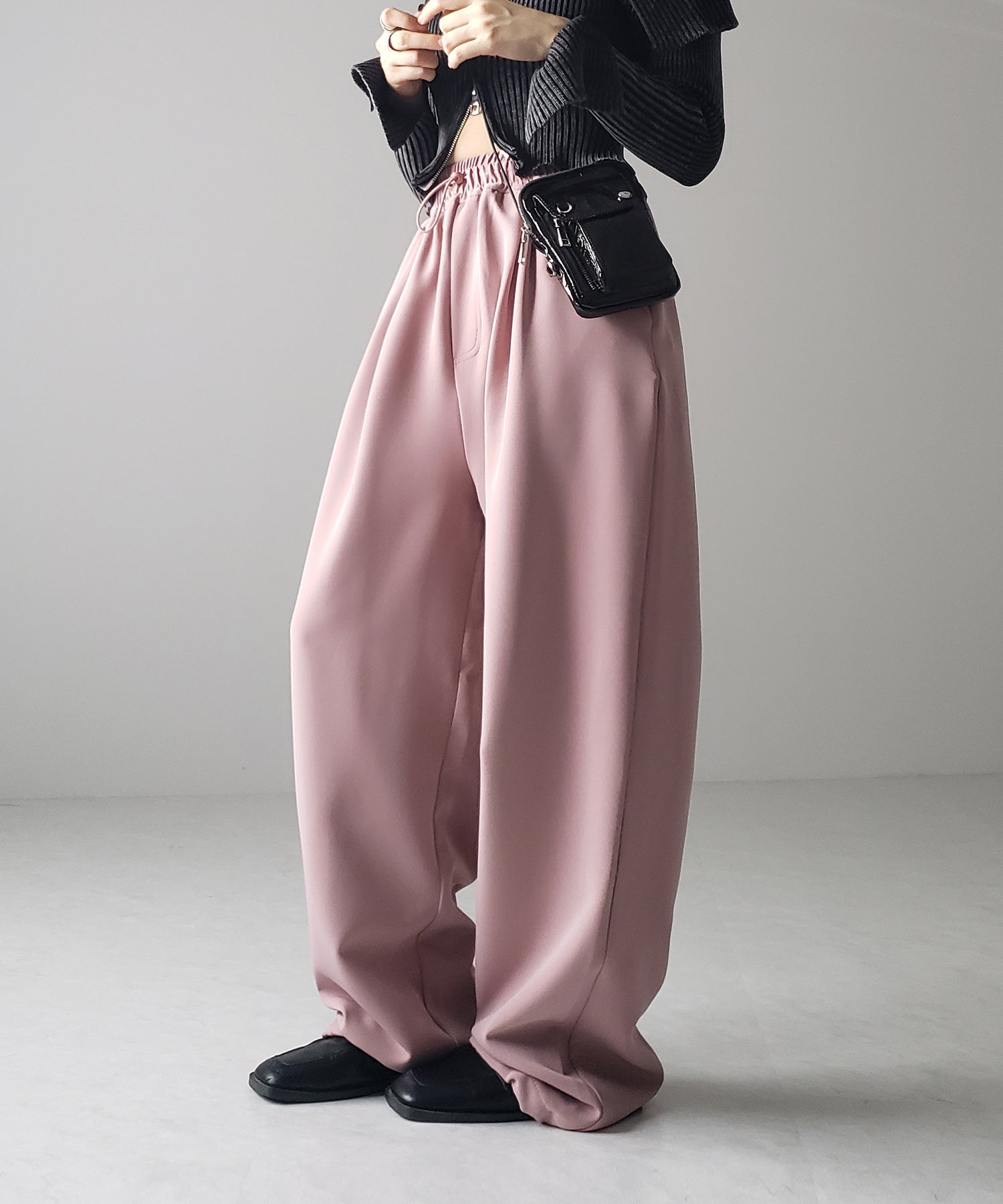 【 4size/6color 】2WAYドロストタックギャザーバルーンワイドパンツ